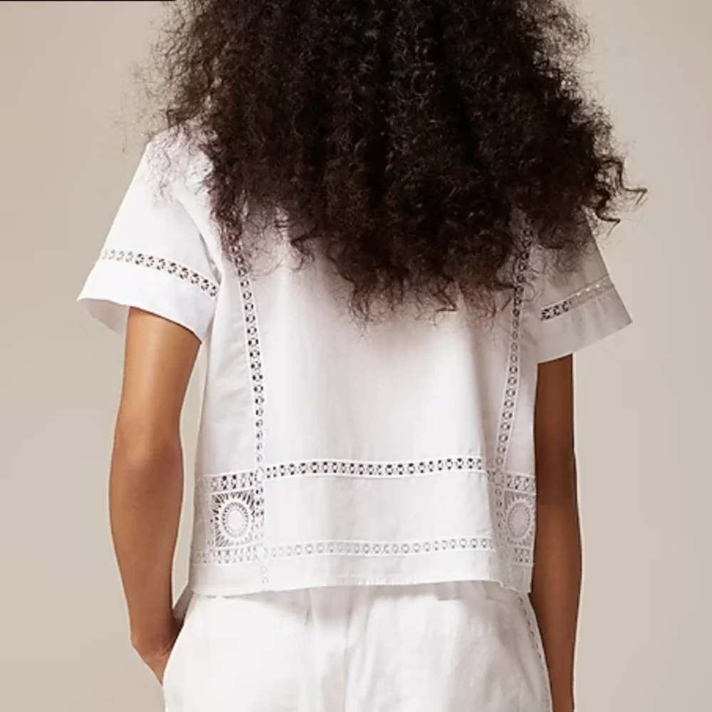 NWT J. Crew Gamine eyelet-trim shirt